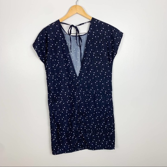 Noisy May ASOS Navy Blue Star Low Back Shift Mini Dress Size Extra Small - Picture 5 of 13